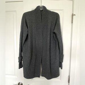 Lululemon Split Back Cashmere Cardigan Sweater Sz Lg Gray